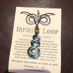 Inifinity Loop Gemstone Talisman Necklace